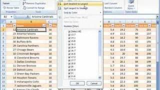 Format cells as a table in Excel