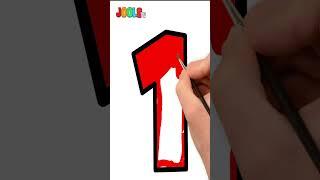Lets Draw And Color The Number 1 #shorts