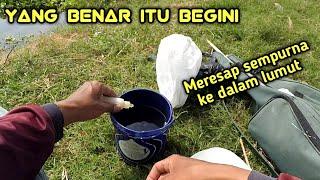 LANGSUNG TESTcara mencampur essen dengan lumut yang baik dan benar saat mancing nila