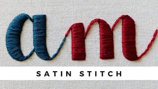 Satin Stitch Lettering Tutorial  Tutorial for beginners  Embroidery  Video   Afeei