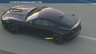 CHASE Wild high-speed chase of stolen Jaguar through LA freeways