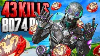 SOLO Octane 43 KILLS and 8074 Damage Apex Legends Gameplay Season 22