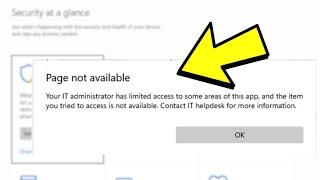 NEW FIX Page not Available your IT Administrator has limited access Windows 1110