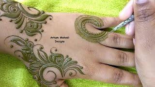 Stylish Dubai Gulf Mehndi Design for Hand  Arham Mehndi Designs