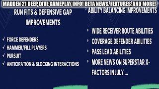 MADDEN 21 GAMEPLAY DEEP DIVE BETA NEWS TONS OF NEW FEATURES NEW CONTROLLER LAYOUT AND MORE