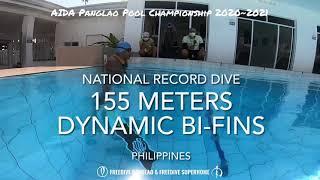 155m Dynamic Bi-fins DYNB Freediving National Record - Philippines by Ramar Acuna 28 April 2021