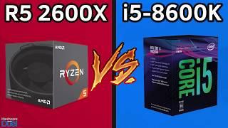 Ryzen 5 2600X vs Core i5 8600K - Full Benchmarks Comparison