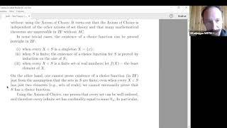 Лекция 8. Д.И.Савельев. Аксиома выбора и её следствия