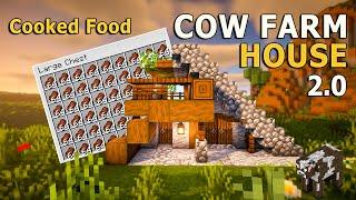 BEST AUTOMATIC Cow Farm House 2.0 Tutorial in Minecraft 1.20 Survival  Bedrock Java