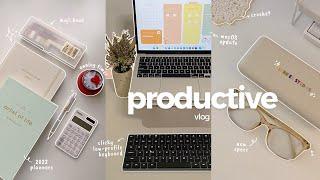 wfh vlog ⏱️ new planners muji stationery haul keyboard unboxing digital decluttering