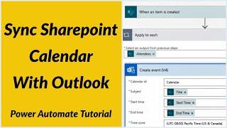 Power Automate Sync SharePoint Calendar with outlook office 365