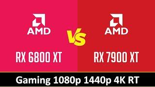 RX 6800 XT vs RX 7900 XT - Gaming 1080p 1440p 4K RT i7 12700KF