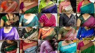  Simple Silk Saree Blouse Front Neck DesignsLatest Trendy Silk Saree Blouse Design Ideas️