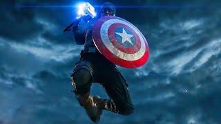 Captain America vs Thanos Fight Scene   Captain America Lifts Mjolnir   Avengers Endgame 2019