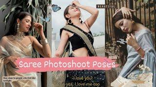 Stylish Saree Photoshoot Poses  Saree Poses For Girls 