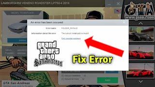 How To Fix Error Folder InvalidInstall Path Invalid in GTA San Andreas  Mod Installing Problem