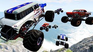 Drunken Monster truck Cars - Epic High Speed Crazy  Jump Test And Crashes #39  - EPIC BeamNG ASVA