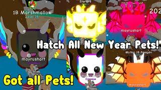 Hatched All New Year Pets In Bubble Gum Simulator Shiny 1B Marshmallow Bubble Pass Roblox