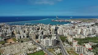 Drone Over Tripoli The Buildings The Old Town. طائرة بدون طيار فوق طرابلس، المباني، البلدة القديمة