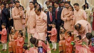 Isha & kids With Mukesh Ambani & Grand Child Akash Anand Primal Anant+ Radhika Wedding Celebration