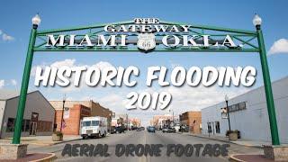 Historic Flooding in Miami Oklahoma  Aerial Footage  DJI Phantom IV Drone