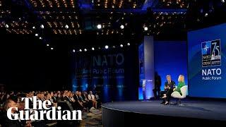 Jake Sullivan and Andryi Yermak join world leaders at Nato public forum – watch live