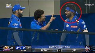 Sachin Tendulkar Angry fight with Hardik Pandya front of Rohit Sharma after MI loss in MIvsDC match