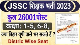 JSSC Primary Teacher Vacancy 2023  Jharkhand Sikshak Vacancy 2023  JSSC Teacher Recruitment 2023