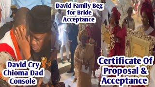 Emotional Moment Davido Family Kneel & Beg Chioma Father For Acceptance  Proposal  & Accepted  Cert