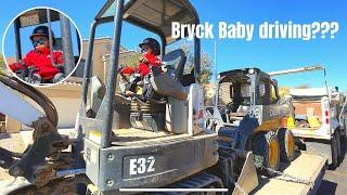 John Deere and Bobcat  Towed by A Dump Truck with Bryck Baby  Kids Experience #JohnDeere #Bobcat