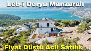 Fiyat Düştü Leb-i Derya Manzaralı Muhteşem Villa Havuzdan Denizi İzleyin E-809