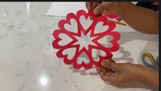 Valentines Snowflake  Corazónes de Papel #valentinesdecor