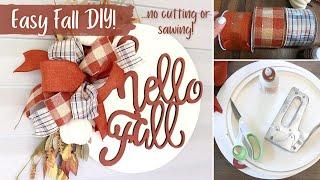 Fall Decor DIY Round Wood Sign Door Hanger