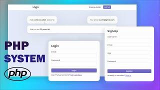 Creative Login and Registration form In HTML CSS & PHP - Simple PHP System  step by step tutorial.