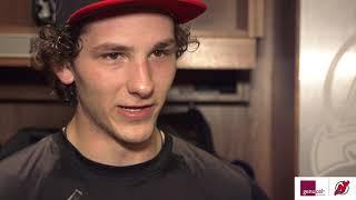 Marino Severson Hischier and Ruff speak after the practice  NEW JERSEY DEVILS