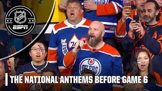 The atmosphere in Edmonton for the anthems before Game 6 was electric  ESPN HL