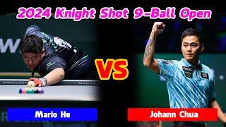 HIGHLIGHTS  Mario He vs Johann Chua  2024 Knight Shot 9-Ball Open #highlightbilliardstv