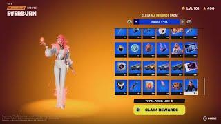 Fortnite chapter 5 season 1 buying the battle pass and claiming all rewards till lvl 100