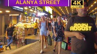ALANYA STREET WALKING TOUR 2024 AUGUST  ALANYA ANTALYA TURKEY TRAVEL TURKEY HOLIDAY 4K 60 FPS
