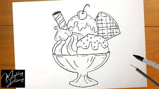 How to Draw an Ice Cream Sundae Easy Step by Step