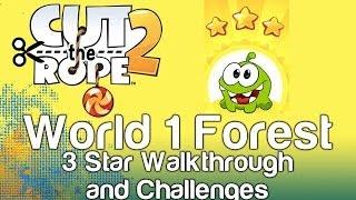 Cut The Rope 2 - World 1 Forest 1-1 to 1-24 All Levels 3 Star Walkthrough and Missions