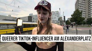 17.07.2024 Berlin Queer TikTok Influencer tiktoking at Alexanderplatz