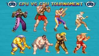 STREET FIGHTER 2 - THE NEW CHALLENGERS  - CPU Vs CPU FULL AI TOURNAMENT BATTLE - SNES VERSION