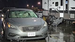 06-23-2023 Scottsbluff NE - Destructive Hail Damage-Entire Parking Lot no Windshields-Dented Cars