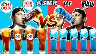 MUKBANG MINUMAN DINGIN SEGAR BIG COLA BLUE VS TEH ICHI OCHA II ASMR MINUMAN SEGAR DINGIN