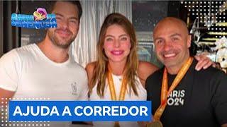 Daniella Cicarelli e marido emprestam tênis para apresentador francês e viram notícia na Europa