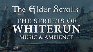 The Elder Scrolls Skyrim  Streets of Whiterun Rainy Evening Ambience with 6 Immersive Scenes