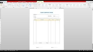 Create a Bill Book in Ms Word