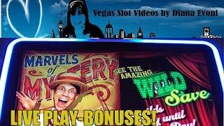 MARVELS OF MYSTERY SLOT MACHINE-BONUSES-LIVE PLAY