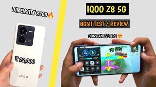 IQOO Z8 BGMI TESTREVIEW  90 FPS  DIMENSITY 8200   GRAPHICS  BEST GAMING PHONE UNDER 22K